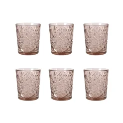 Outlet Set of 6 Pink Hobstar Tumbler, 350ml Tableware Brands
