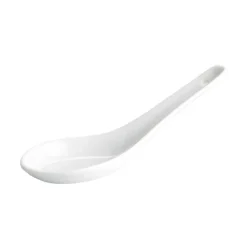 Clearance Set of 6 Porcelain Canape Spoon with Hole, 14cm Serveware|Canape Supplies
