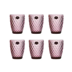 Discount Set of 6 Purple Diamond Tumblers, 270ml Tableware Brands