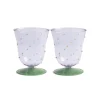 Outlet Set of 2 Purple Dotted Water Glasses, 200ml Tableware Brands