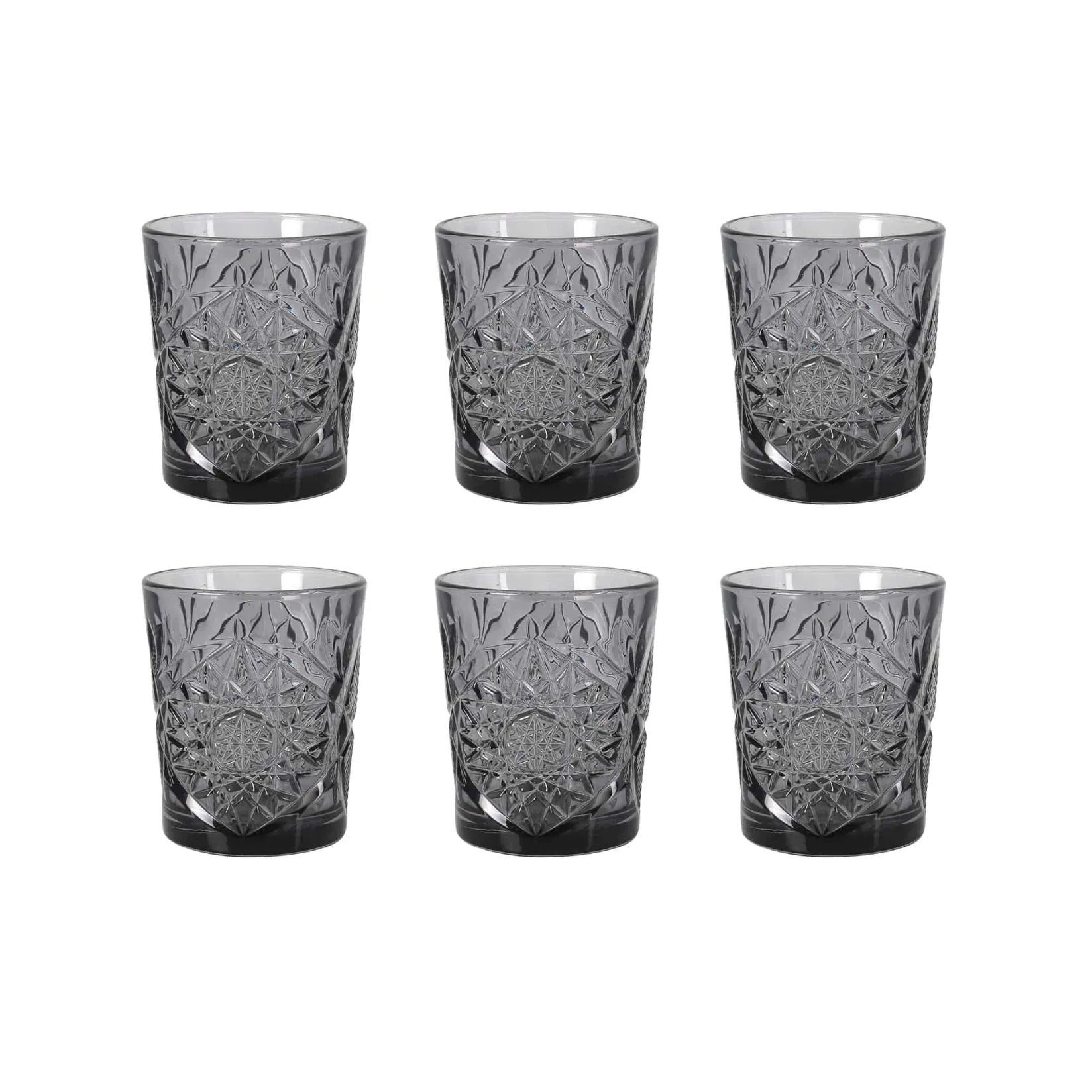 Outlet Set of 6 Smoke Hobstar Tumbler, 350ml Tableware Brands