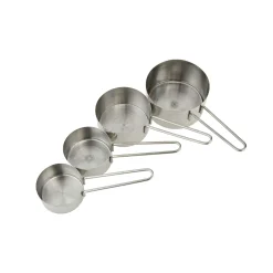 Hot Set of 4 Stainless Steel Measuring Cups Baking Supplies & Equipment