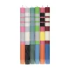 New Set of 6 Striped Dinner Candles - Multicolour Table Setting|Tableware Brands