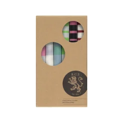 New Set of 6 Striped Dinner Candles - Multicolour Table Setting|Tableware Brands