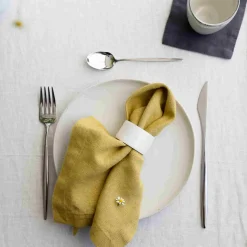 New Set of 2 Yellow Linen Napkins Table Setting|Kitchen Textiles & Clothing