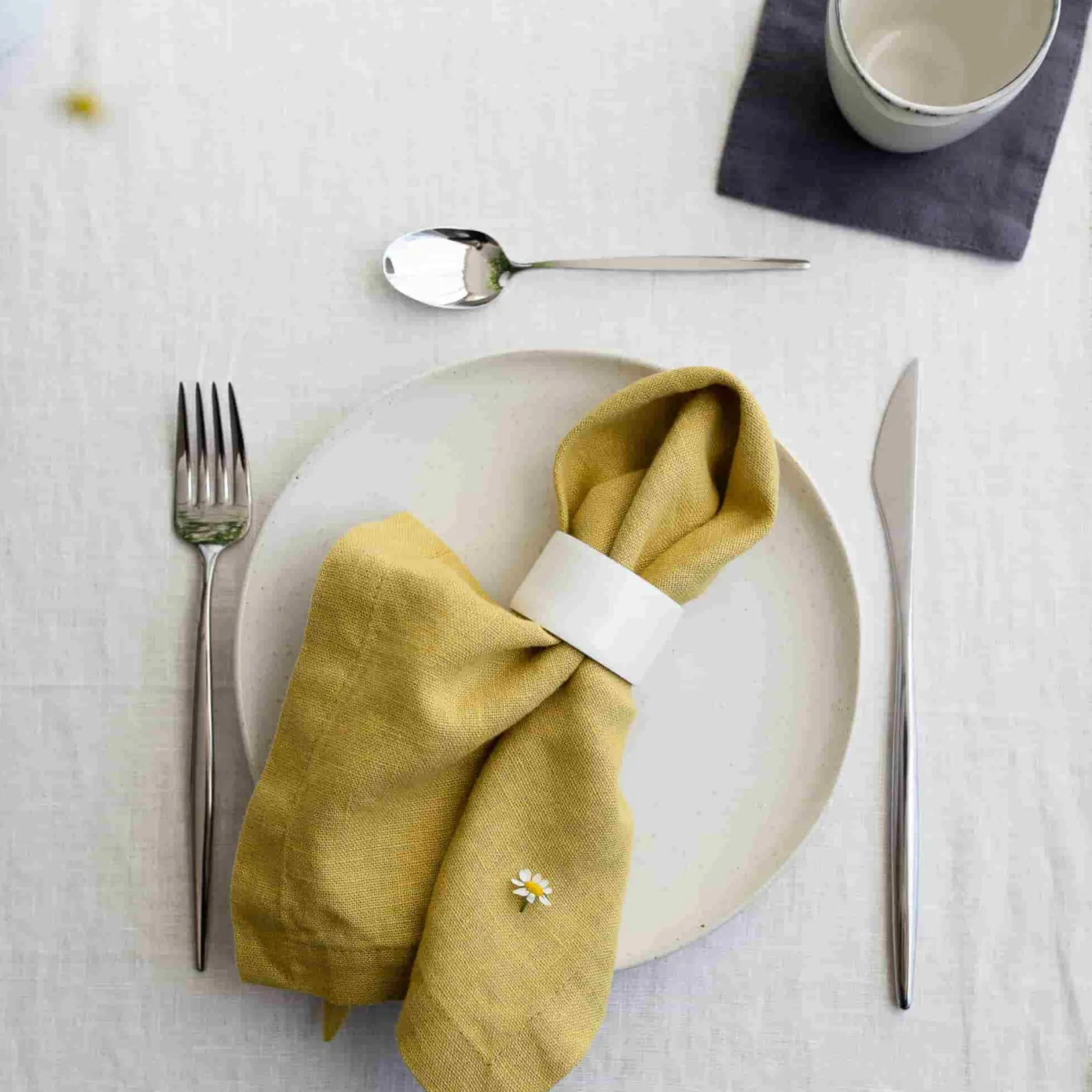 New Set of 2 Yellow Linen Napkins Table Setting|Kitchen Textiles & Clothing