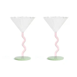 Best Set of 2 Zig Zag Martini Glasses Tableware Brands|Table Setting