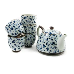 Outlet Shizen Blue Japanese Teapot & Teacup Set Tableware Brands|Japanese Ingredients