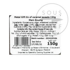 Sale Short Dated French Salted Butter Caramels in Gift Tin, 150g French Ingredients|Chocolate & Sweets