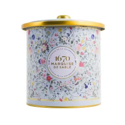 Outlet Short Dated French Sable Biscuits in Sky Blue Floral Tin, 250g Ingredients Brands|French Ingredients