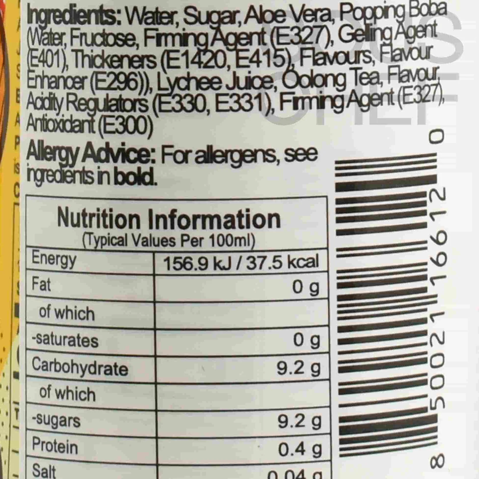 Hot Short Dated 24x Jelly Popping Boba Lychee Oolong & Aloe Vera Drink, 240ml Ingredients Brands|Southeast Asian Ingredients