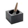 New Contemporary Cast Iron & Walnut Pestle & Mortar Table Setting|Kitchen Tools & Utensils