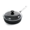 Sale Professional Cast Iron & Stainless Steel Saute Pan with Glass Lid, 25cm Pots & Pans