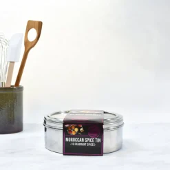 Hot Moroccan Spice Tin Ingredients Brands|Middle Eastern Ingredients