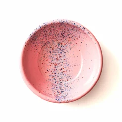 New Splatter Fest Enamel Bowl, Pink Middle Eastern Ingredients|Picnicware