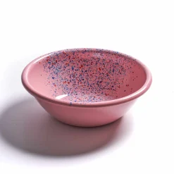 New Splatter Fest Enamel Bowl, Pink Middle Eastern Ingredients|Picnicware