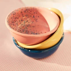 New Splatter Fest Enamel Bowl, Pink Middle Eastern Ingredients|Picnicware