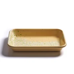 Best Splatter Fest Enamel Roasting and Serving Dish, Yellow Middle Eastern Ingredients|Baking Supplies & Equipment