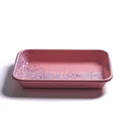 Splatter Fest Enamel Roasting and Serving Dish, Pink Middle Eastern Ingredients|Baking Supplies & Equipment