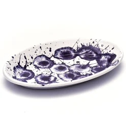 Online Splatter Madness Enamel Oval Serving Plate, Purple, 31cm Middle Eastern Ingredients|Table Setting