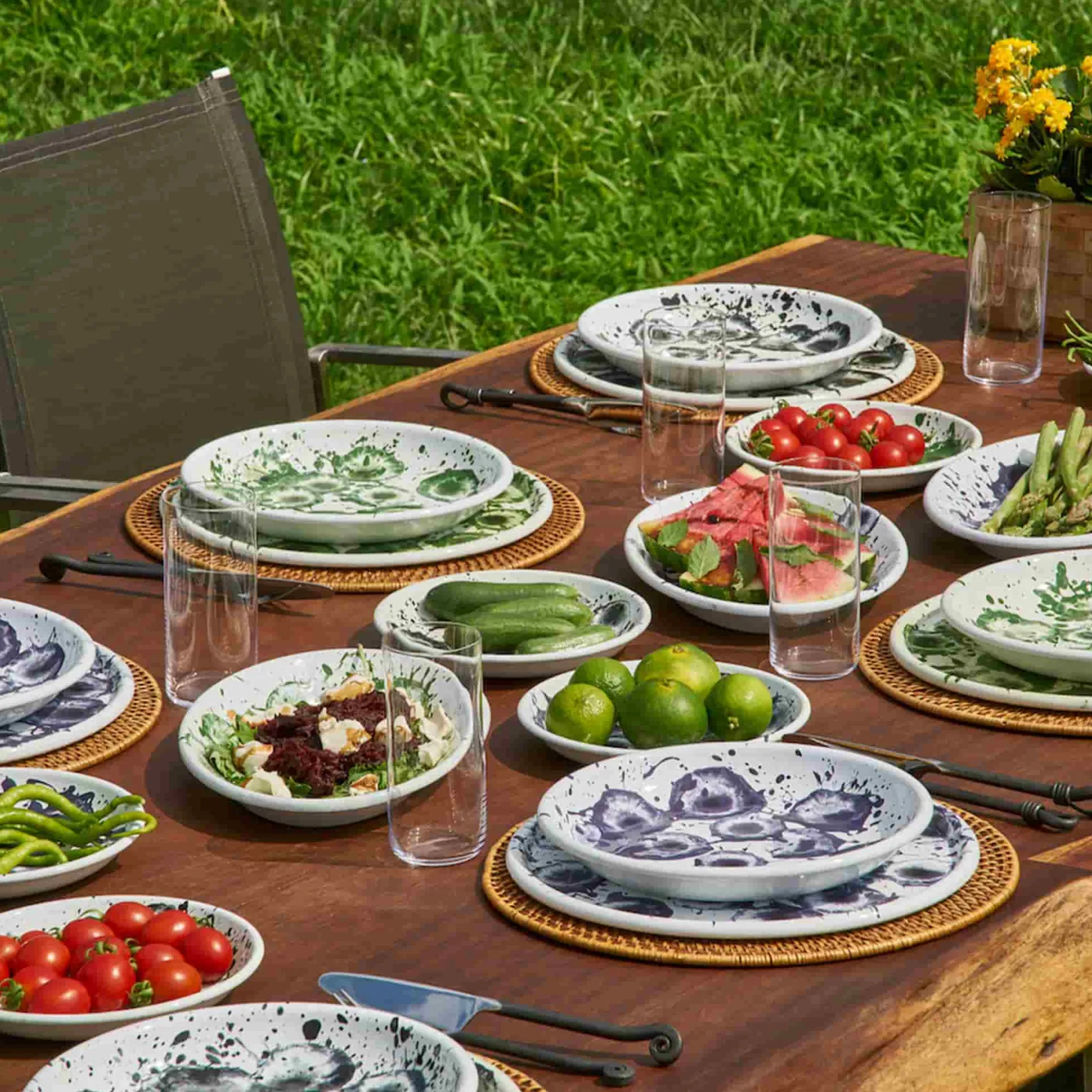 Online Splatter Madness Enamel Oval Serving Plate, Purple, 31cm Middle Eastern Ingredients|Table Setting