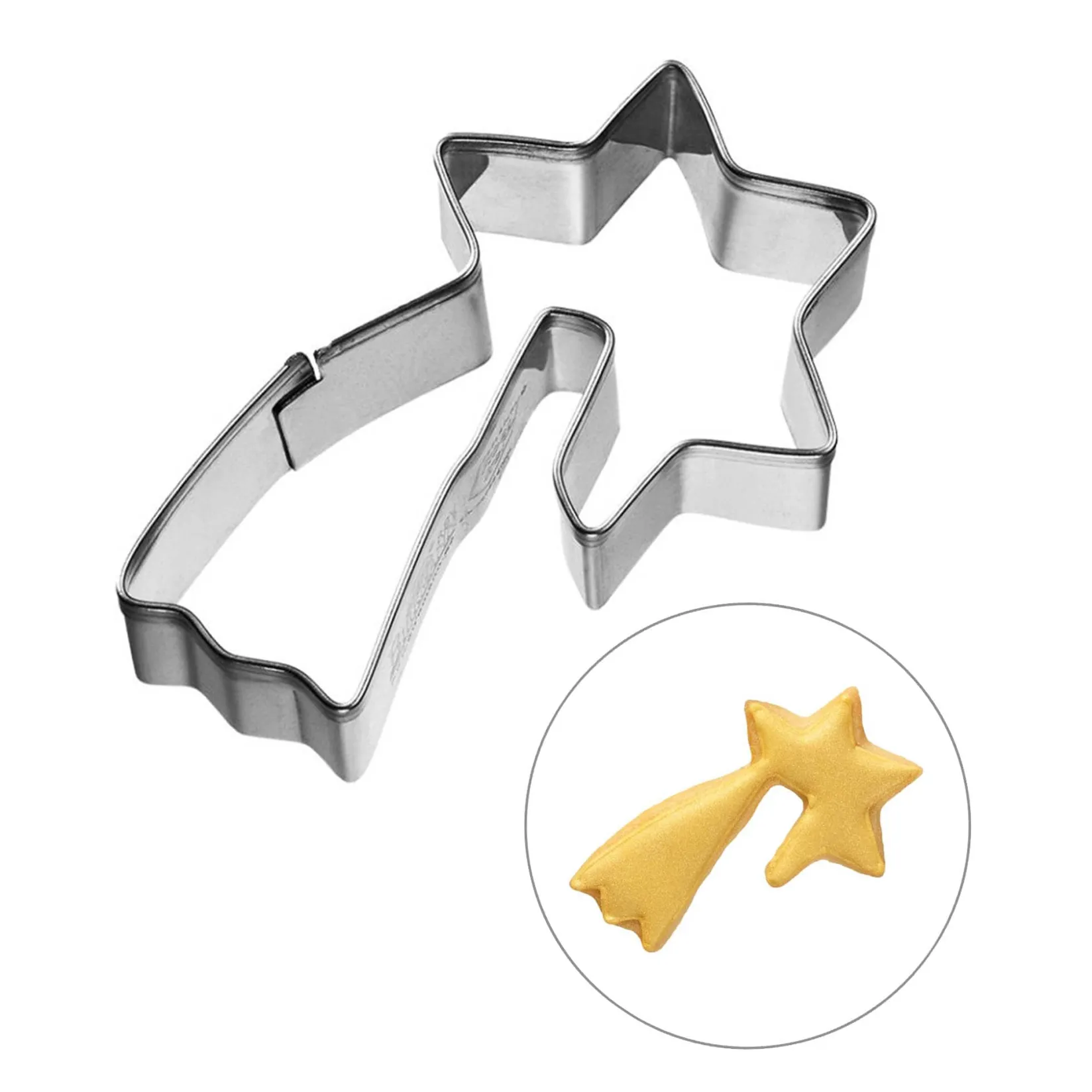 Discount Stainless Steel 3D Shooting Star Cookie Cutter, 6.5cm Baking Supplies & Equipment