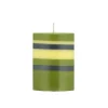 Striped Pillar Candle, Olive & Navy, 10cm Table Setting|Tableware Brands