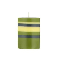 Striped Pillar Candle, Olive & Navy, 10cm Table Setting|Tableware Brands