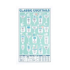 Classic Cocktails Tea Towel Made In The Uk|Kitchen Textiles & Clothing