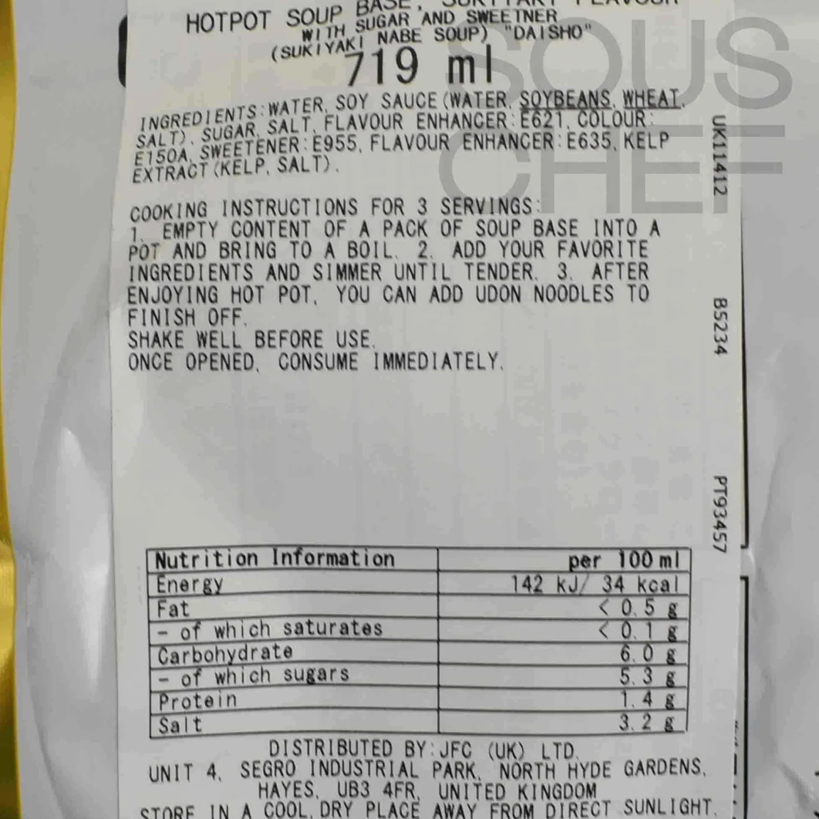 Sale Sukiyaki Soup Base, 750g Ingredients Brands|Stock & Bouillon