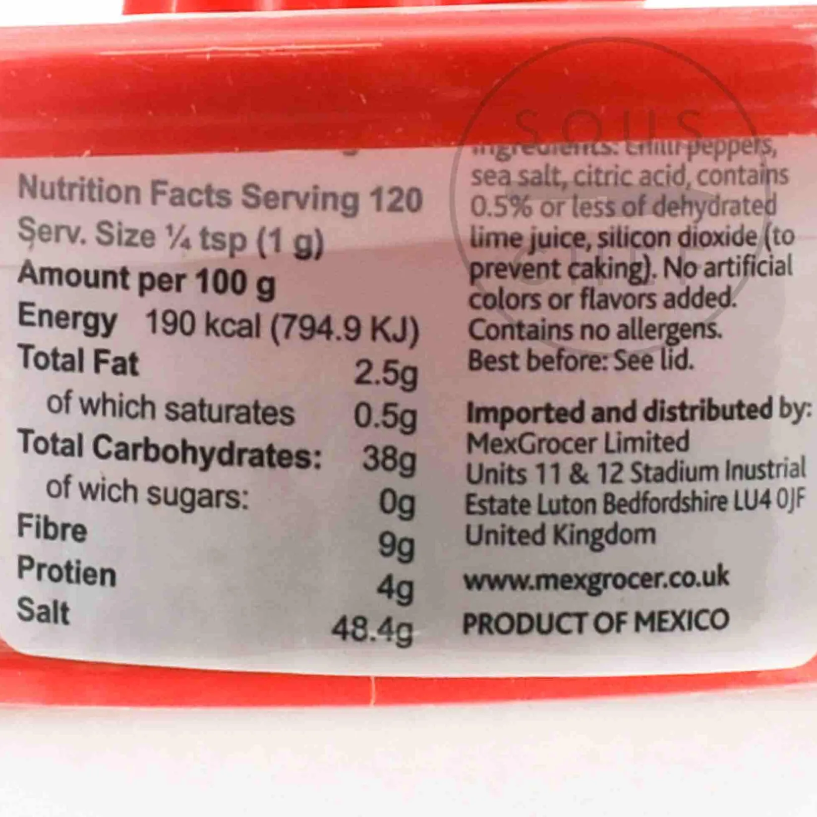 Discount Glass Rimmer for Margaritas, 120g Mexican Ingredients|Herbs & Spices