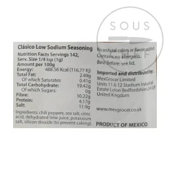 New Low Sodium Chilli Lime Seasoning Mix, 142g Ingredients Brands|Mexican Ingredients