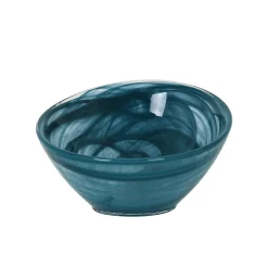 Hot Teal Marble Glass Bowl, 14.5cm Tableware Brands|Crockery & Dinnerware