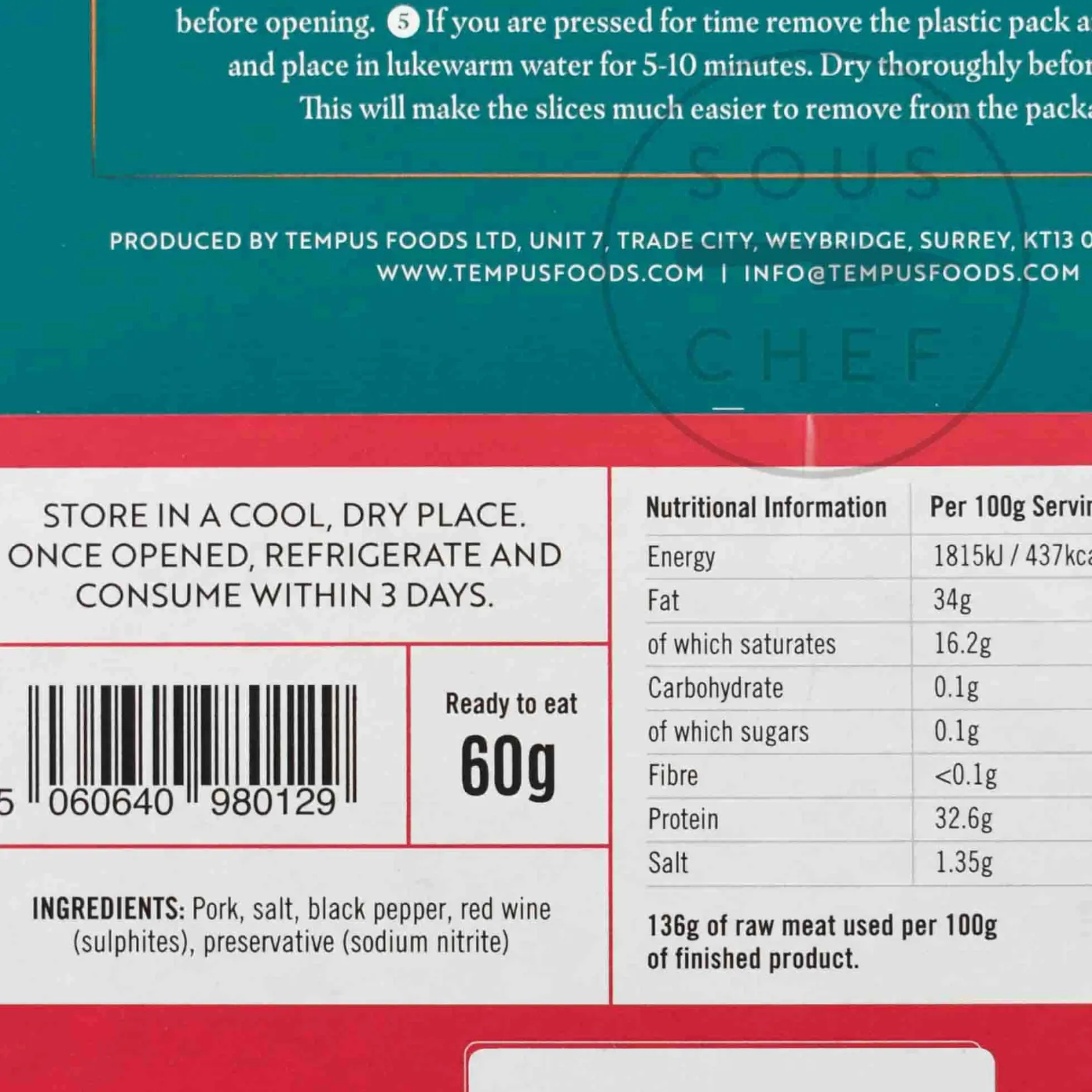 Clearance Smoked Coppa (Capocollo), 60g Ingredients Brands|Snacks