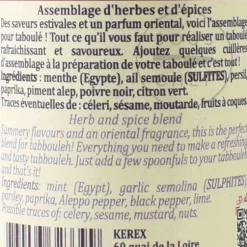 New Tabbouleh Spice Blend, 20g Ingredients Brands|Herbs & Spices