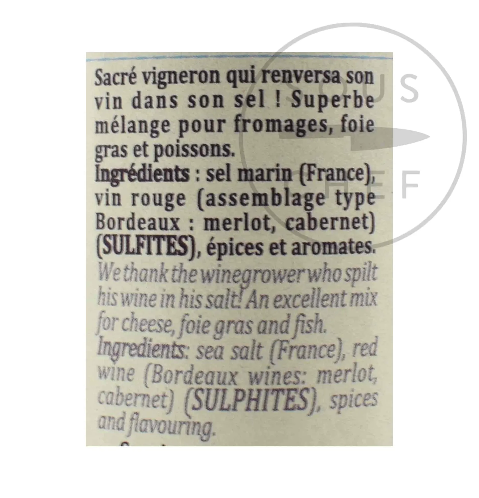 Discount Winemaker's Salt, 100g Ingredients Brands|French Ingredients