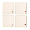 Set of 4 Mushroom Design Linen Napkins Table Setting|Kitchen Textiles & Clothing