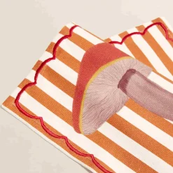 Striped Russula Mushroom Cotton Placemat Tableware Brands