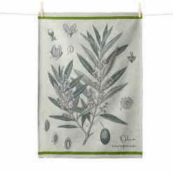 Hot Olive French Jacquard Tea Towel Kitchen Textiles & Clothing