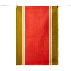 Discount Red & Green French Jacquard Tea Towel Kitchen Textiles & Clothing