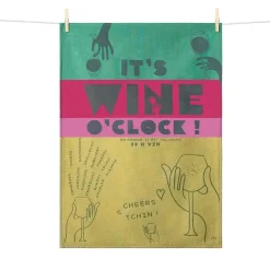 Sale Wine O'Clock French Jacquard Tea Towel Kitchen Textiles & Clothing