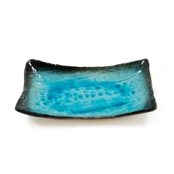 Online Turquoise Crackle Glaze Platter Japanese Ingredients|Serveware