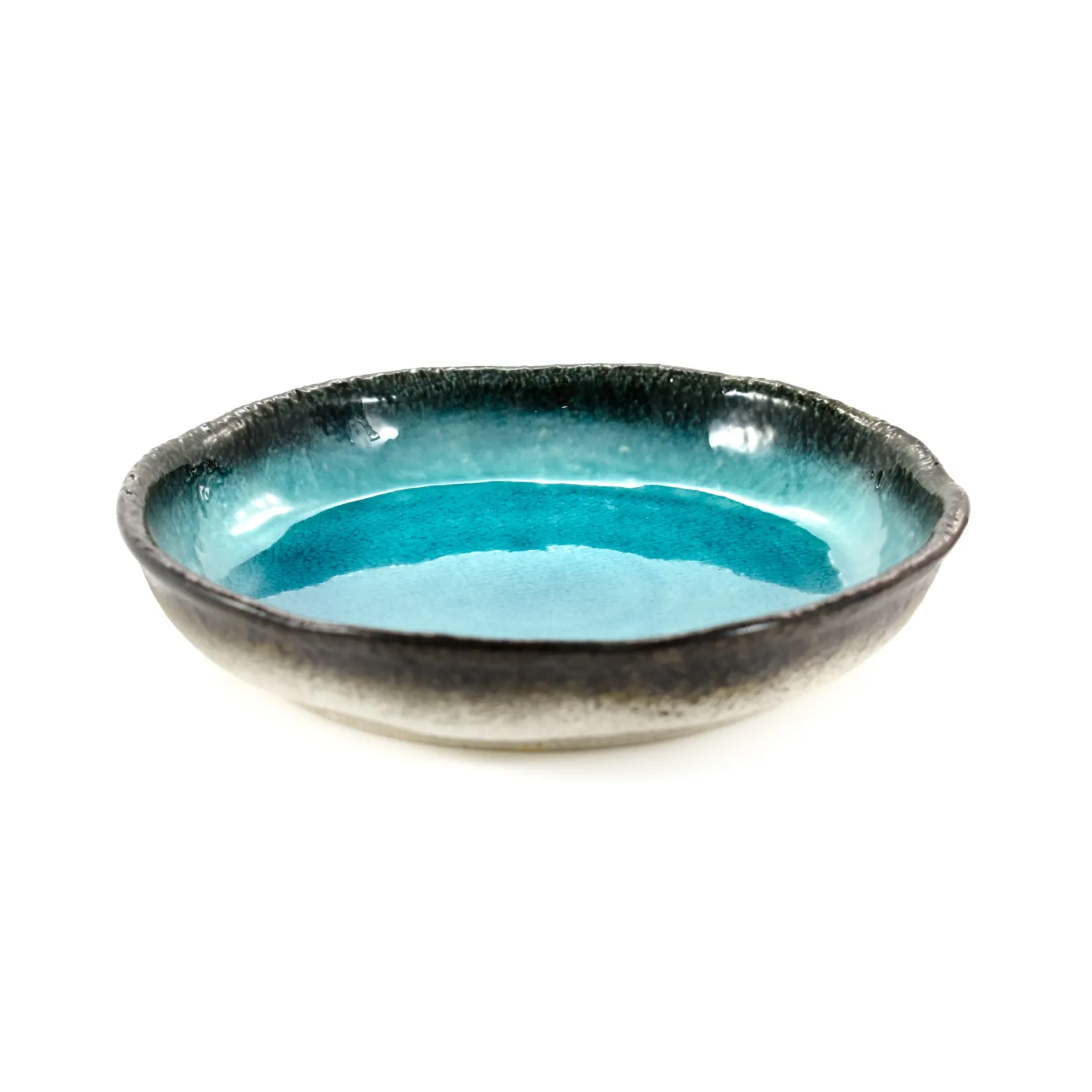 New Turquoise Large Round Dish, 21.5cm dia x 4cm high Japanese Ingredients|Japanese Tableware