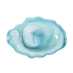Clearance Turquoise Marble Glass Bowl, 21x14cm Tableware Brands|Crockery & Dinnerware
