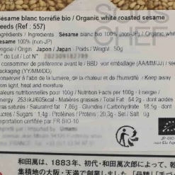 New Umami Organic White Roasted Sesame Seeds, 50g Ingredients Brands|Baking Ingredients
