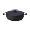Hot Black Japanese Lightweight Cast Iron Shallow Casserole, 24cm Japanese Ingredients|Pots & Pans