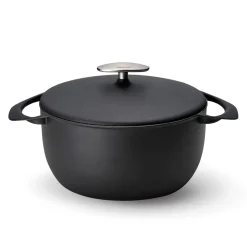 Black Japanese Lightweight Cast Iron Dutch Oven, 22cm Japanese Ingredients|Pots & Pans