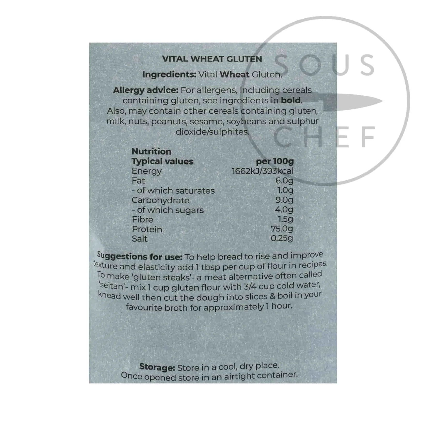 Outlet Wheat Gluten Flour - Seitan Flour, 500g Ingredients Brands|Baking Ingredients