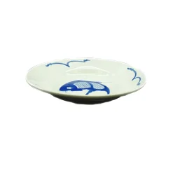 Clearance White & Blue Carp Deep Plate, 20cm Chinese Ingredients|Tableware Brands