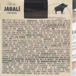 Wild Boar & Mushroom Pate, 110g Spanish Ingredients|Snacks